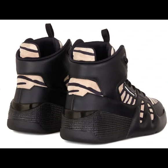 giuseppe zanotti BNIB zebra suede hightop sneakers - Picture 5 of 7